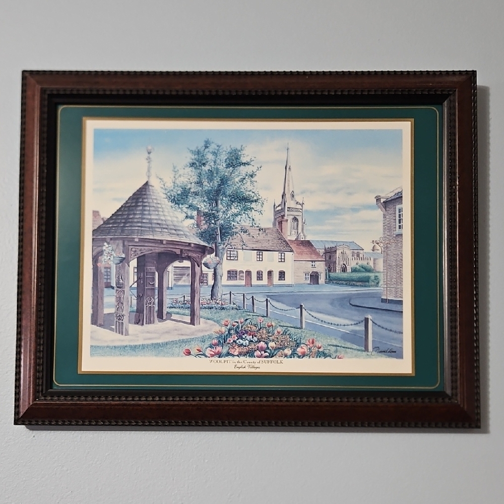 Framed Village In The County Of Suffolk English Villages Art Print Scene